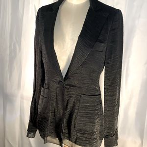 BCBG Maxazria Black Sparkle One Button Blazer XS